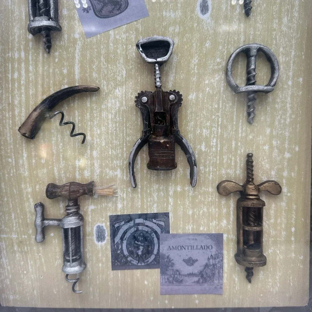 Vintage Framed Corkscrew Collection Shadow Box Wine Bar Wall Decor Display 13x11